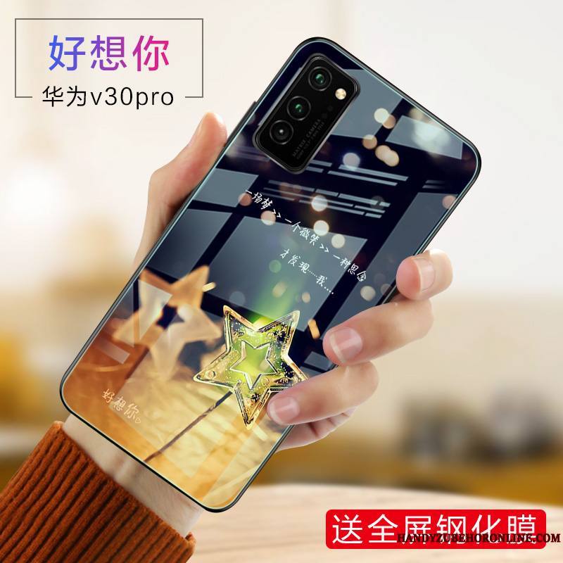 Honor View30 Pro Coque Protection Incassable Tout Compris Personnalité Silicone Étui Délavé En Daim