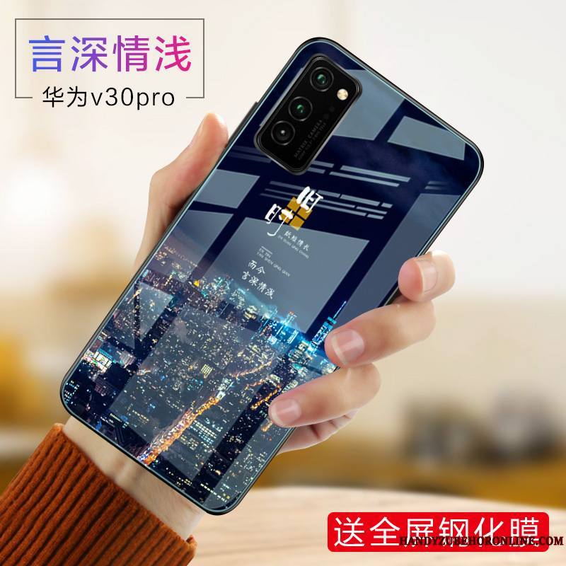 Honor View30 Pro Coque Protection Incassable Tout Compris Personnalité Silicone Étui Délavé En Daim