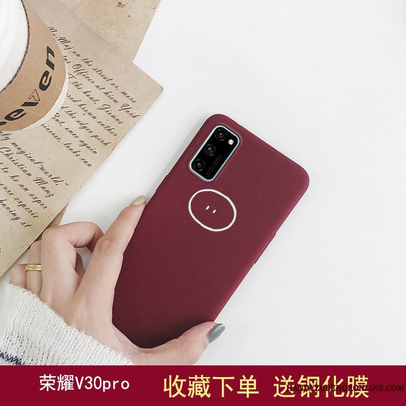 Honor View30 Pro Coque Simple Amoureux Protection Petit Pure Créatif Rouge