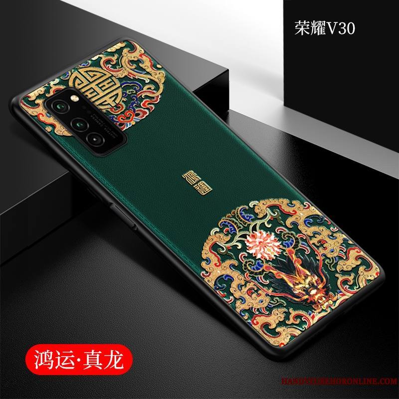 Honor View30 Étui Coque De Téléphone Silicone Incassable Fluide Doux Style Chinois Protection