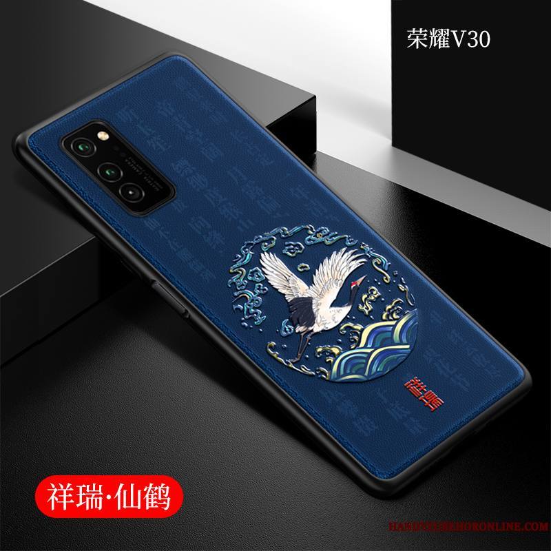 Honor View30 Étui Coque De Téléphone Silicone Incassable Fluide Doux Style Chinois Protection