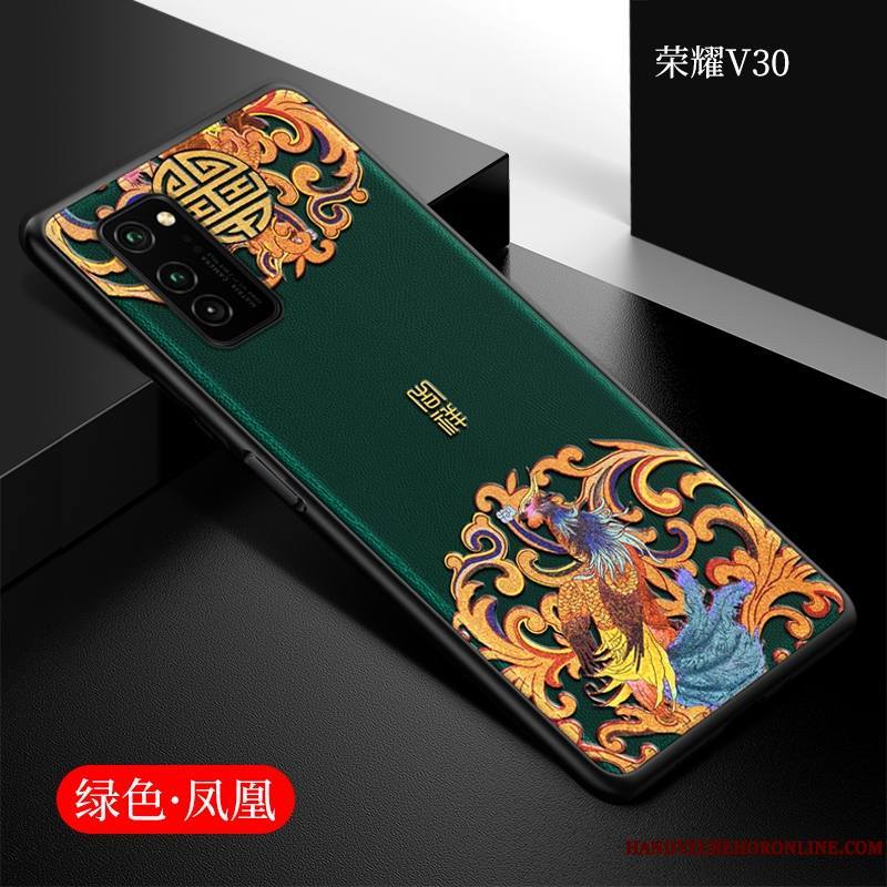 Honor View30 Étui Coque De Téléphone Silicone Incassable Fluide Doux Style Chinois Protection