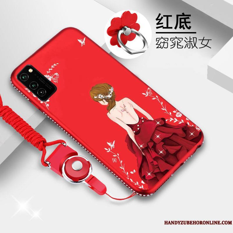 Honor View30 Étui Silicone Net Rouge Marque De Tendance Coque Fluide Doux De Téléphone