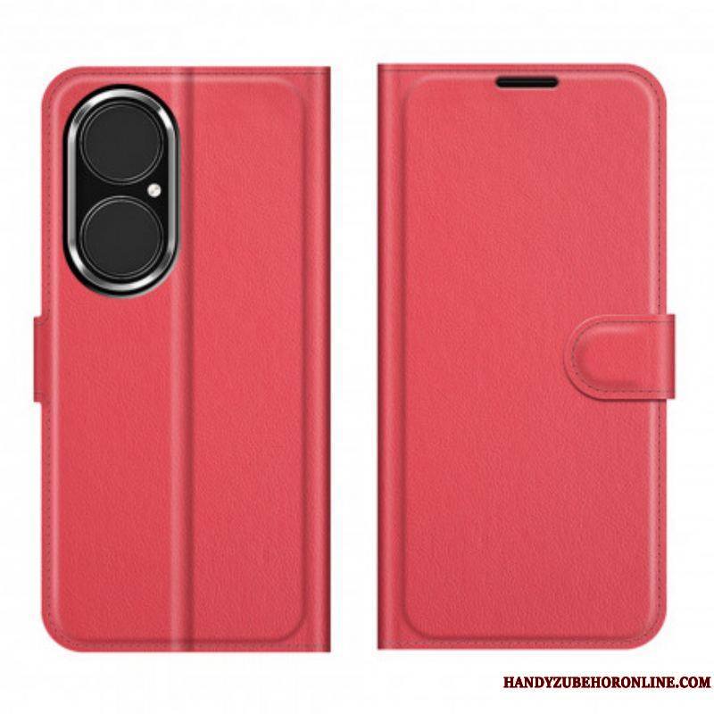 Housse Huawei P50 Style Cuir Litchi Classique