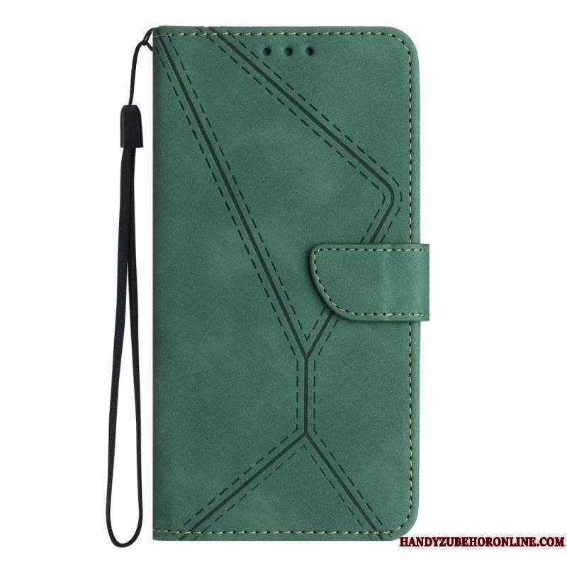Housse Huawei P60 Pro Effet Cuir Ligne