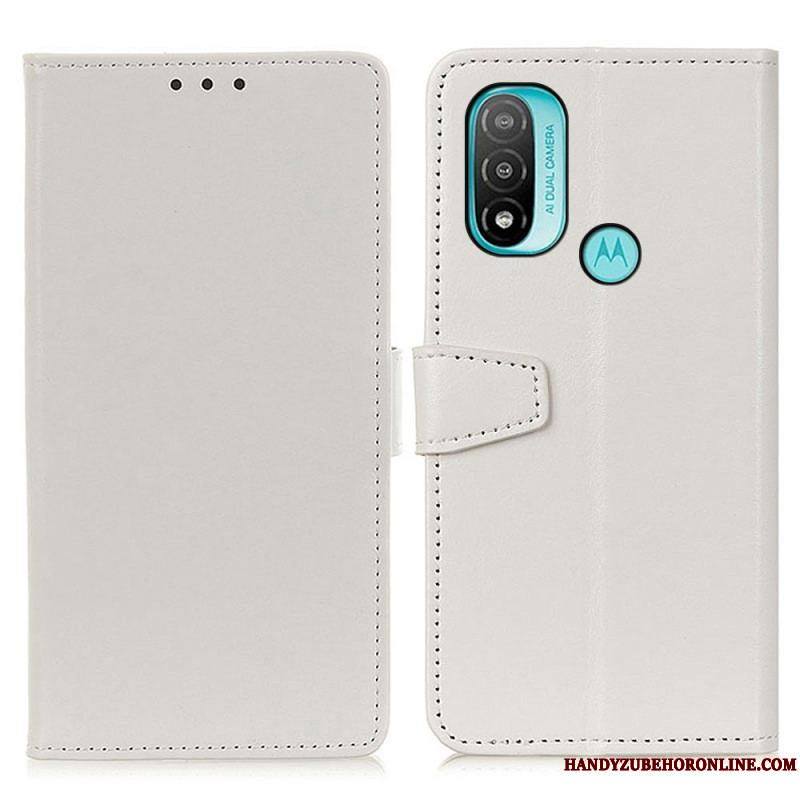 Housse Moto E40 / E30 / E20 Effet Cuir Brillant Simple