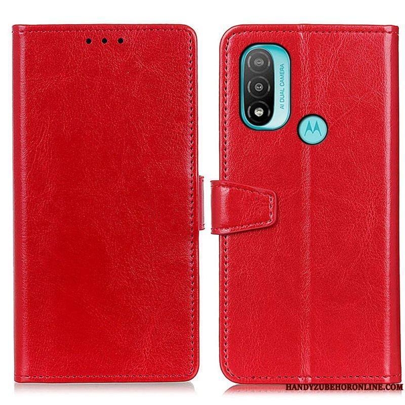 Housse Moto E40 / E30 / E20 Effet Cuir Brillant Simple