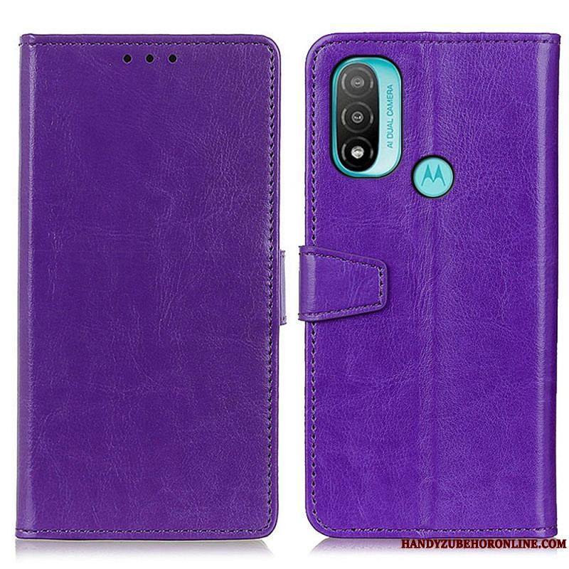 Housse Moto E40 / E30 / E20 Effet Cuir Brillant Simple