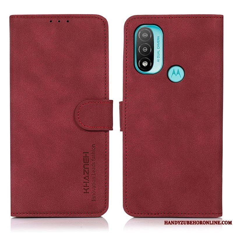 Housse Moto E40 / E30 / E20 Effet Cuir Fashion KHAZNEH