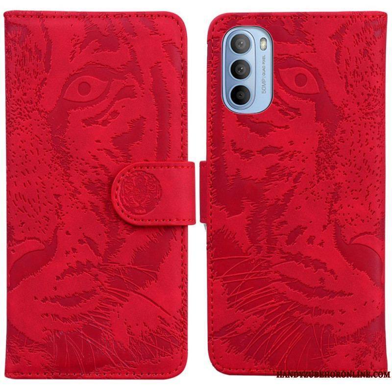 Housse Moto G41 / G31 Empreinte Face de Tigre