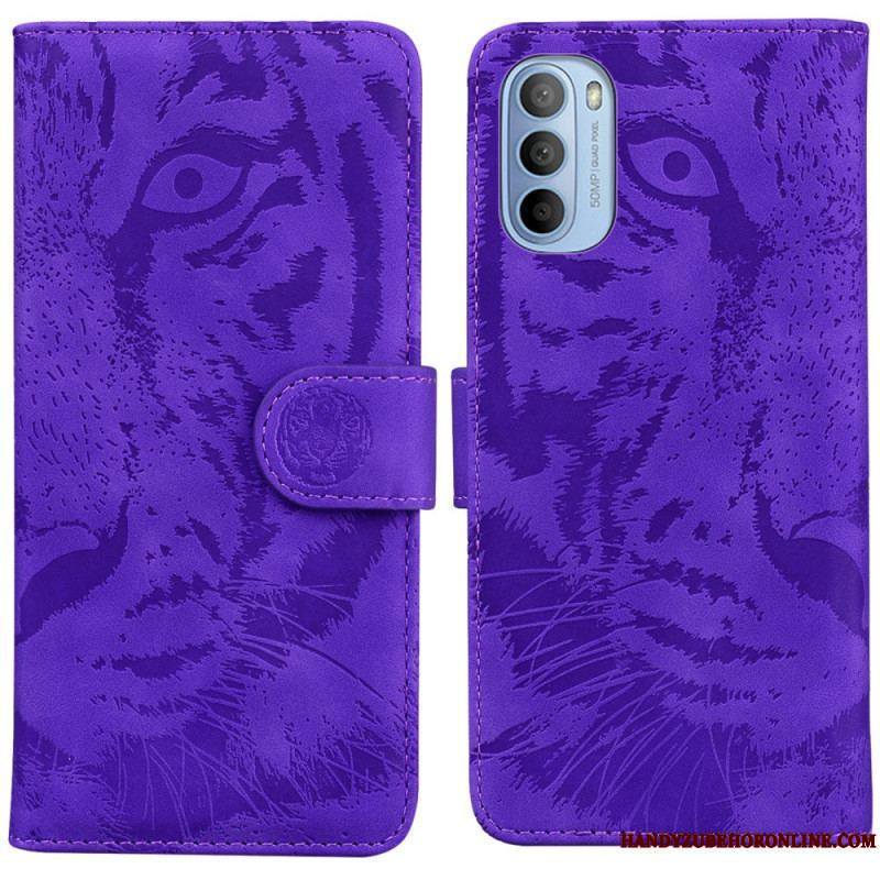 Housse Moto G41 / G31 Empreinte Face de Tigre