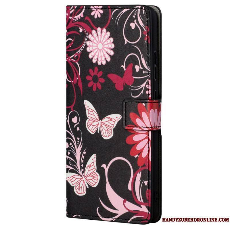 Housse Moto G41 / G31 Papillons et Fleurs