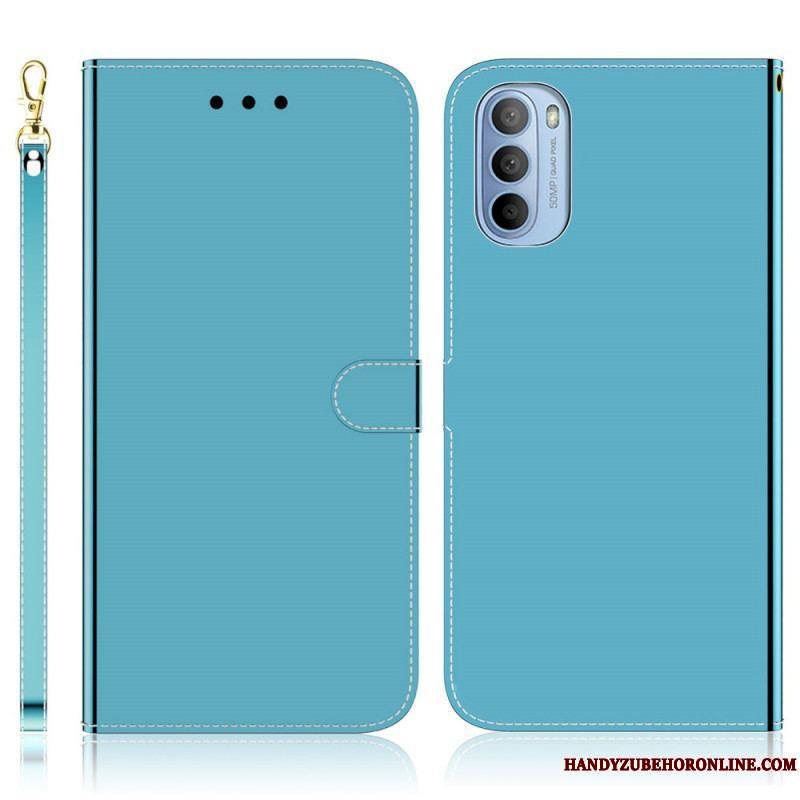 Housse Moto G41 / G31 Simili Cuir Couverture Miroir