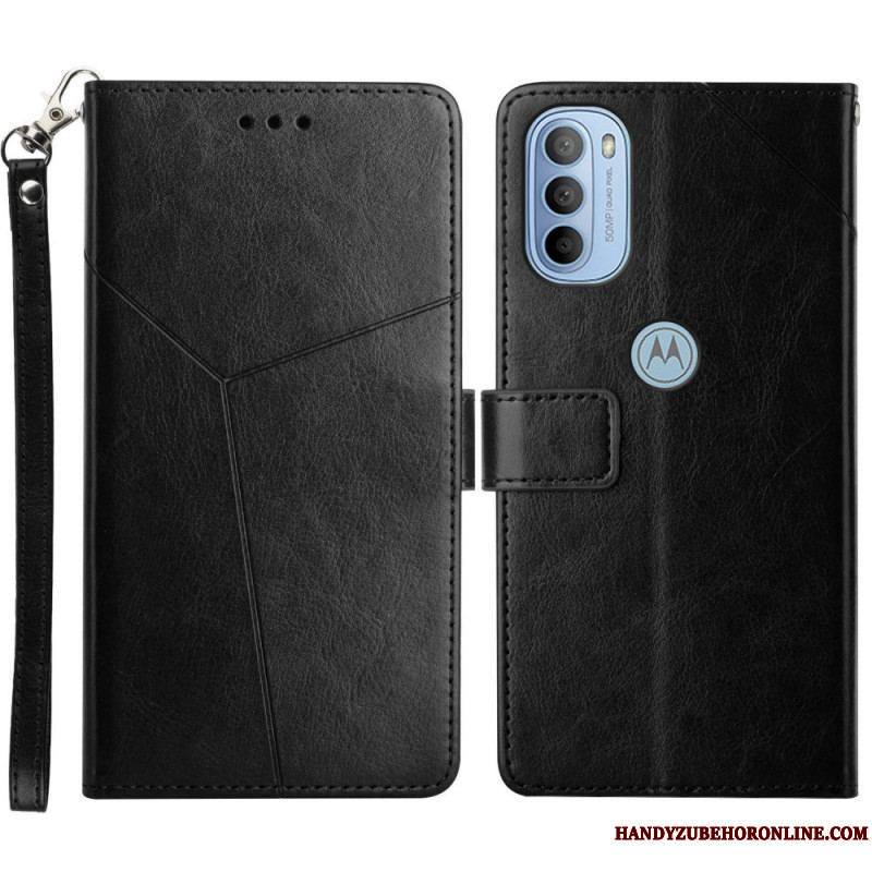 Housse Moto G41 / G31 Style Cuir Géo Y Design