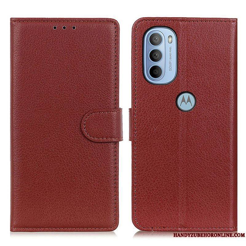 Housse Moto G41 / G31 Traditionnellement Litchi