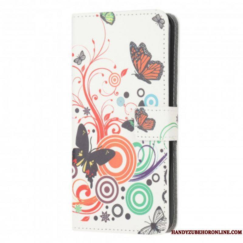 Housse Moto G50 Papillons et Fleurs