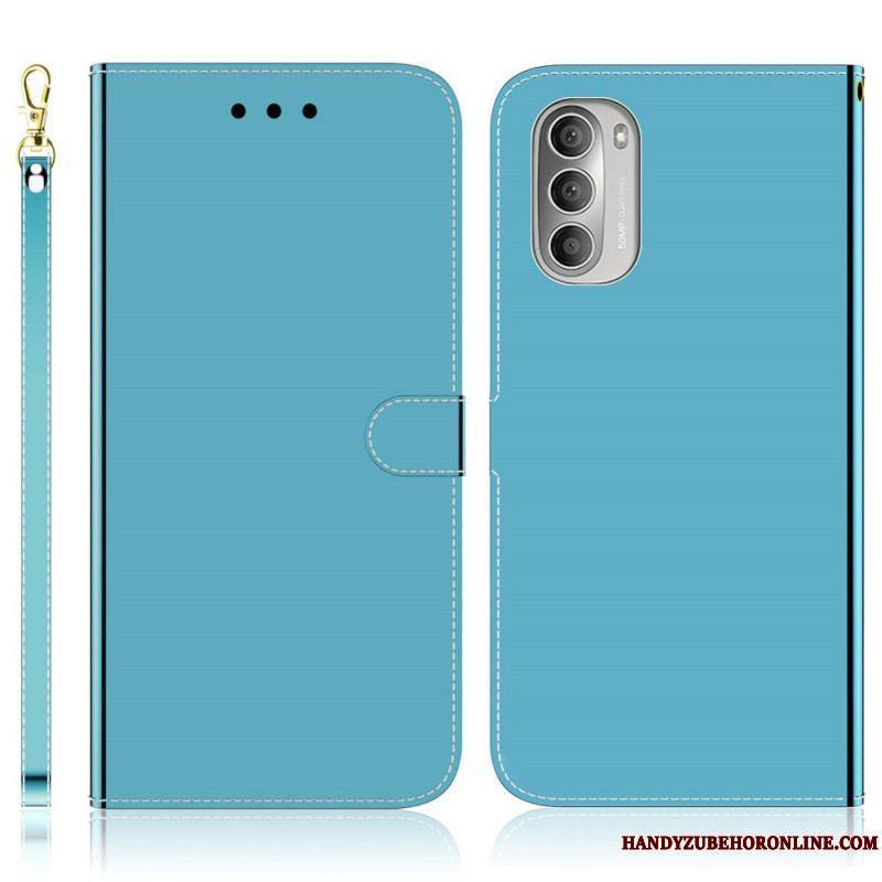 Housse Moto G51 5G Simili Cuir Couverture Miroir