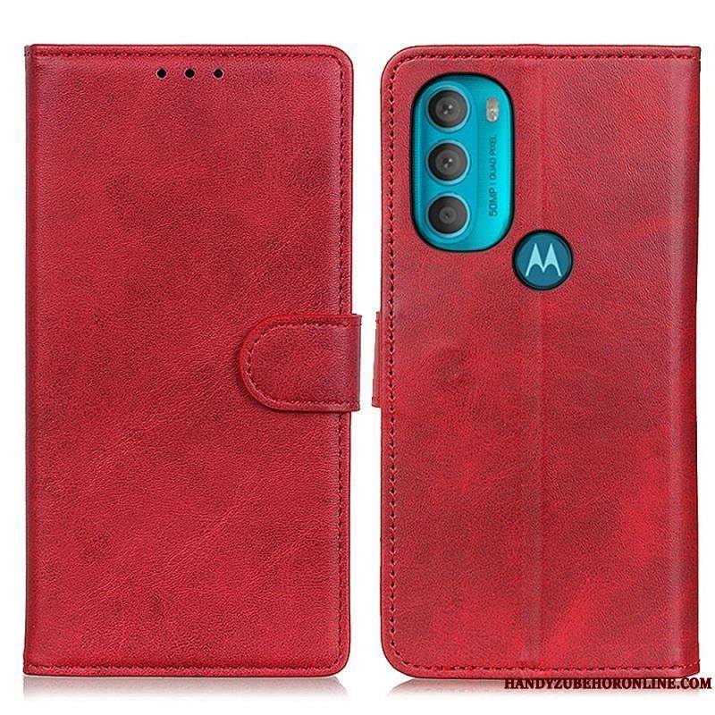 Housse Moto G71 5G Effet Cuir Matte Rétro