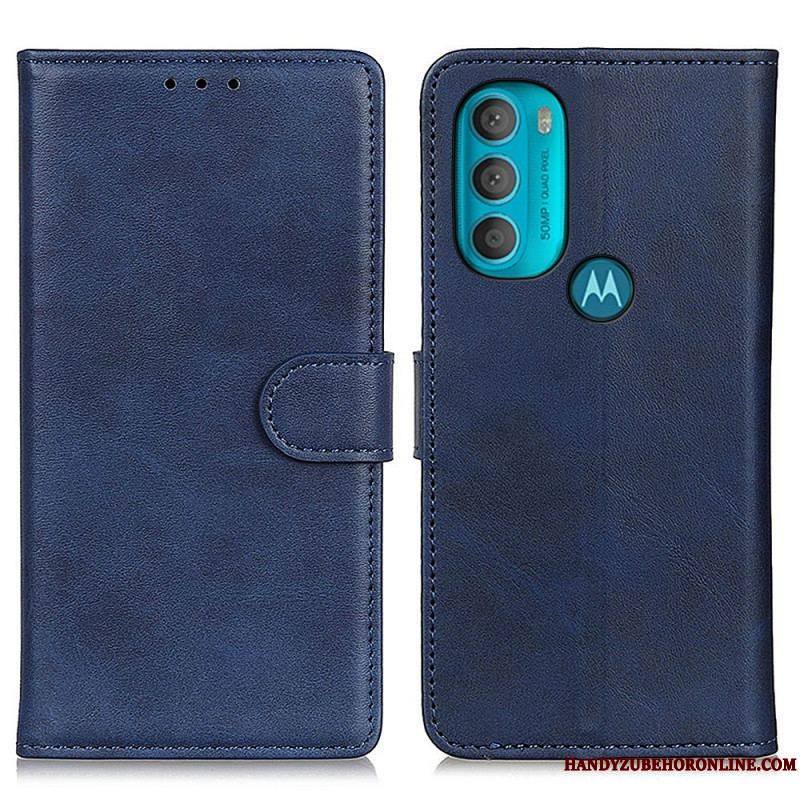 Housse Moto G71 5G Effet Cuir Matte Rétro