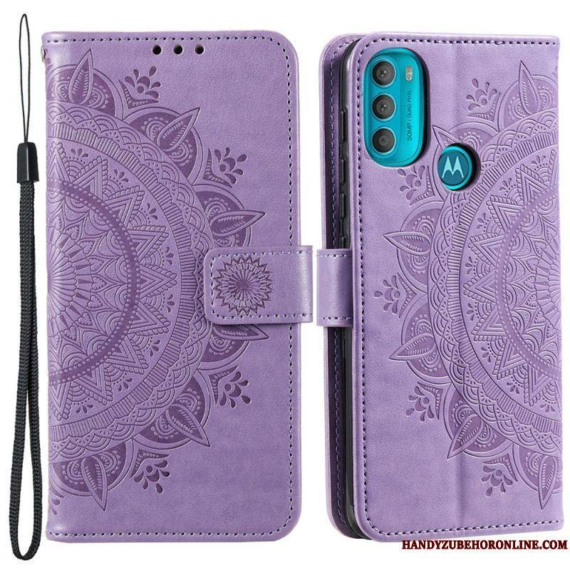 Housse Moto G71 5G Mandala Soleil