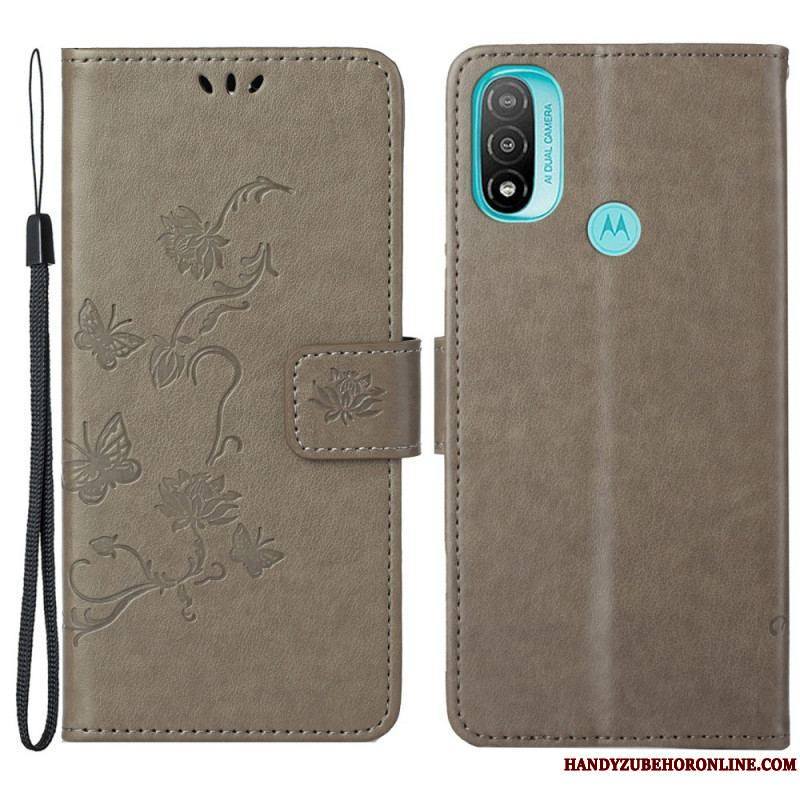 Housse Moto G71 5G Papillons et Fleurs D'Asie