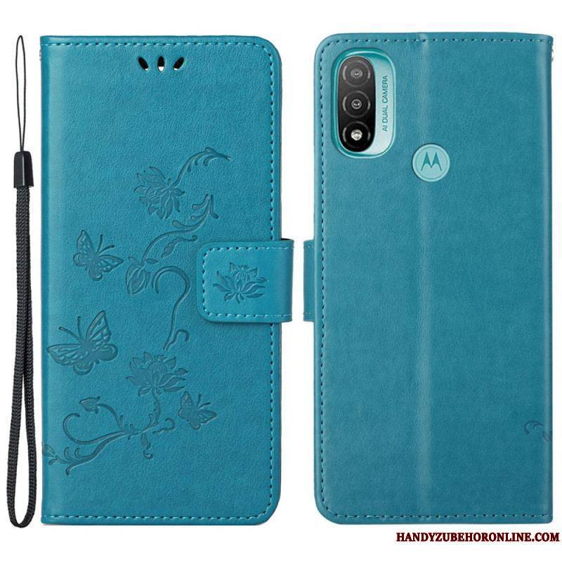 Housse Moto G71 5G Papillons et Fleurs D'Asie