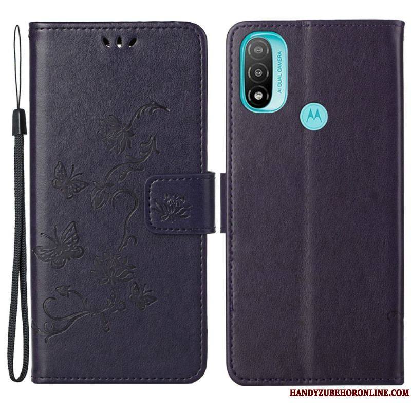 Housse Moto G71 5G Papillons et Fleurs D'Asie