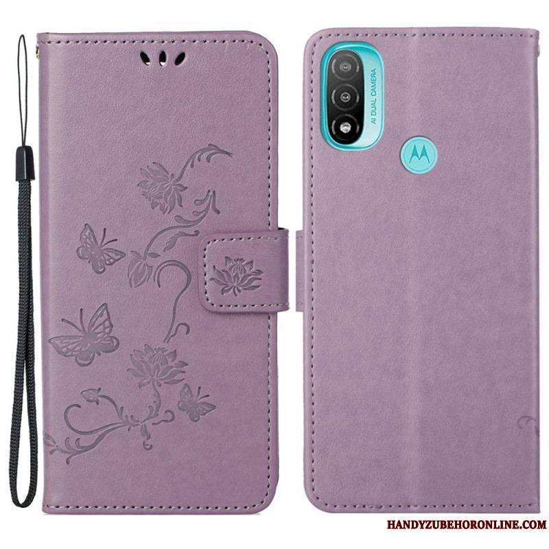 Housse Moto G71 5G Papillons et Fleurs D'Asie