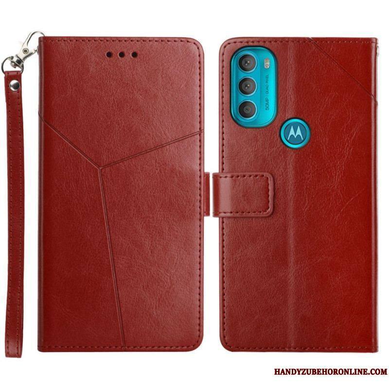 Housse Moto G71 5G Style Cuir Géo Y Design