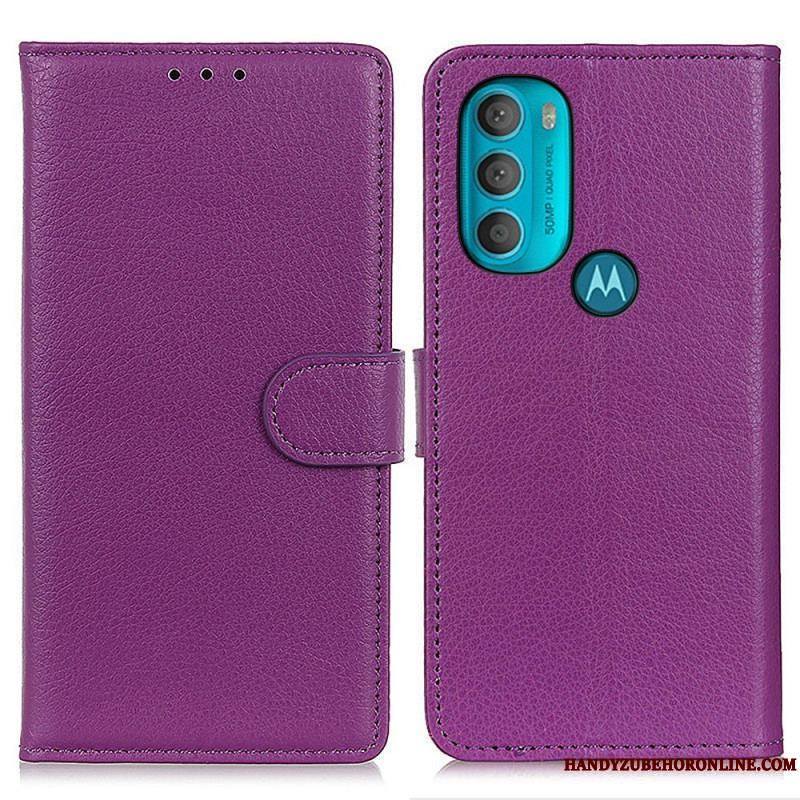 Housse Moto G71 5G Traditionnellement Litchi