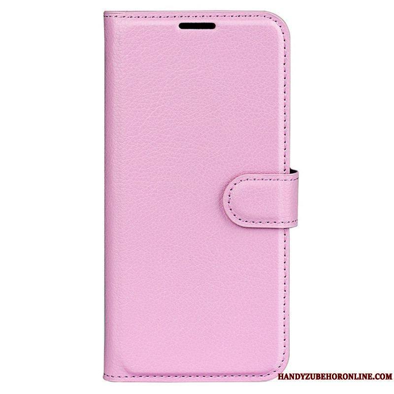 Housse Moto G73 5G Classique Effet Cuir Litchi