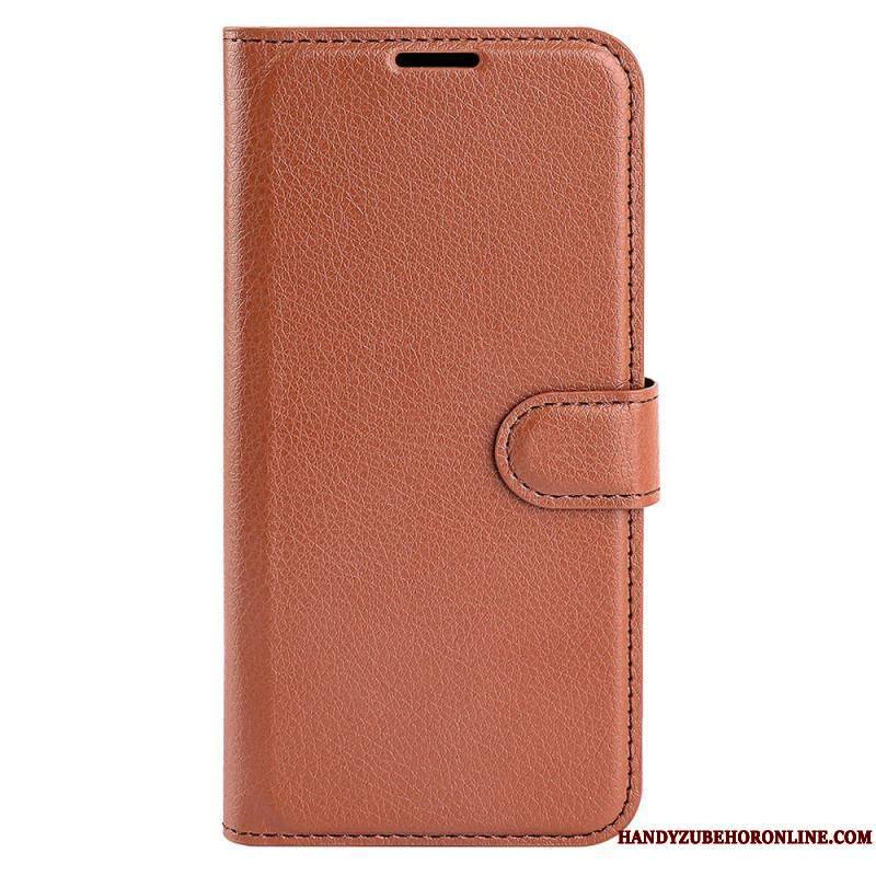 Housse Moto G73 5G Classique Effet Cuir Litchi