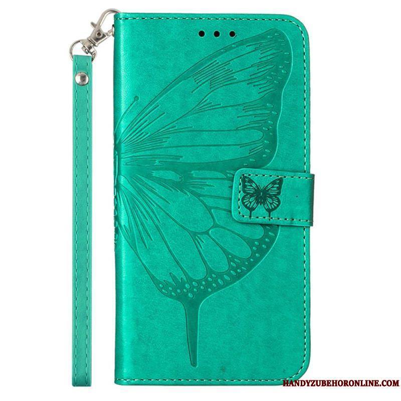 Housse Moto G73 5G Papillon Floral à Lanière