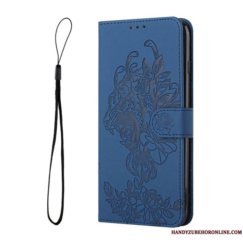 Housse Samsung Galaxy A13 5G / A04s Tigre Baroque à Lanière