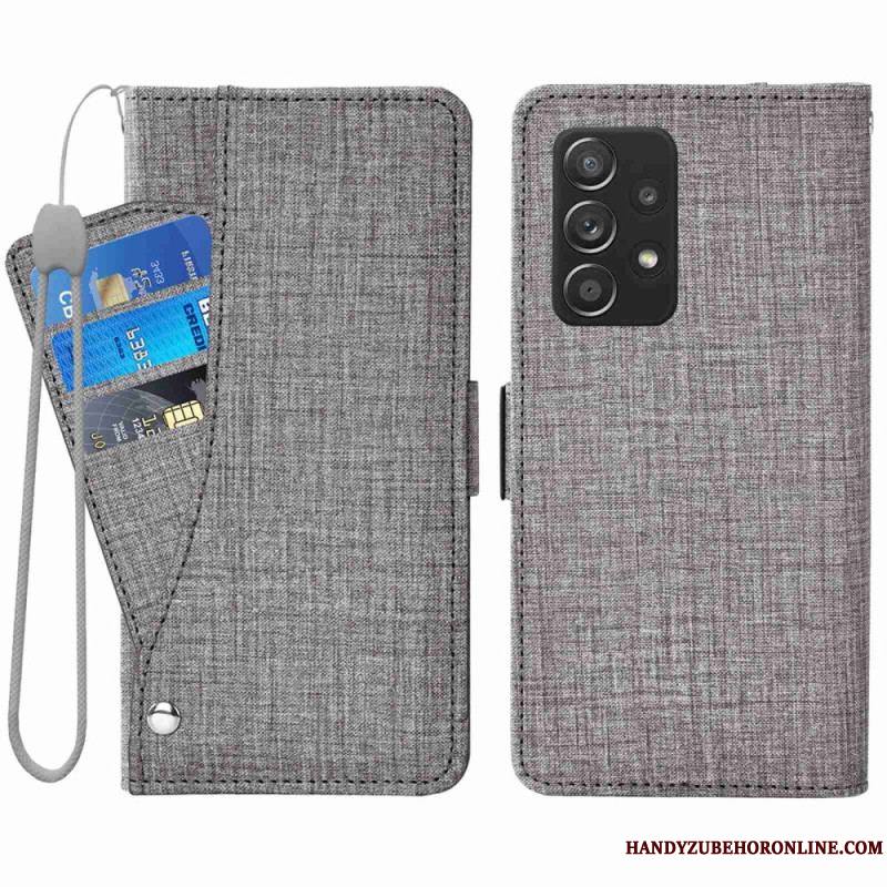 Housse Samsung Galaxy A53 5G Jeans avec Porte-Cartes Rotatif