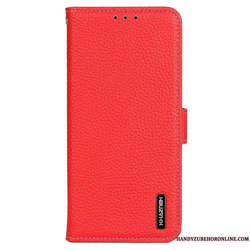 Housse Samsung Galaxy M23 5G Cuir Litchi Véritable KHAZNEH