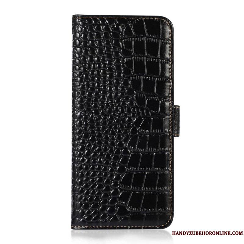 Housse Samsung Galaxy M23 5G Véritable cuir Style Crocodile