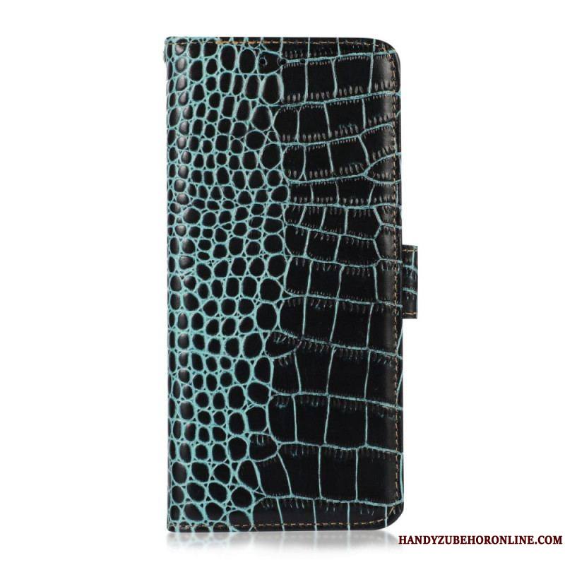 Housse Samsung Galaxy M23 5G Véritable cuir Style Crocodile