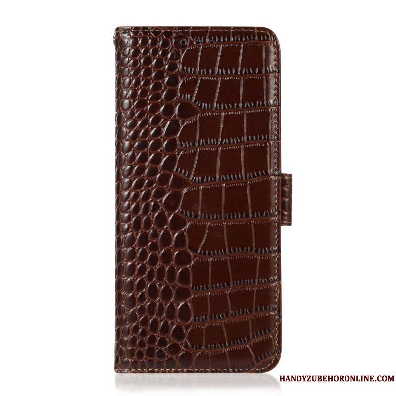 Housse Samsung Galaxy M23 5G Véritable cuir Style Crocodile