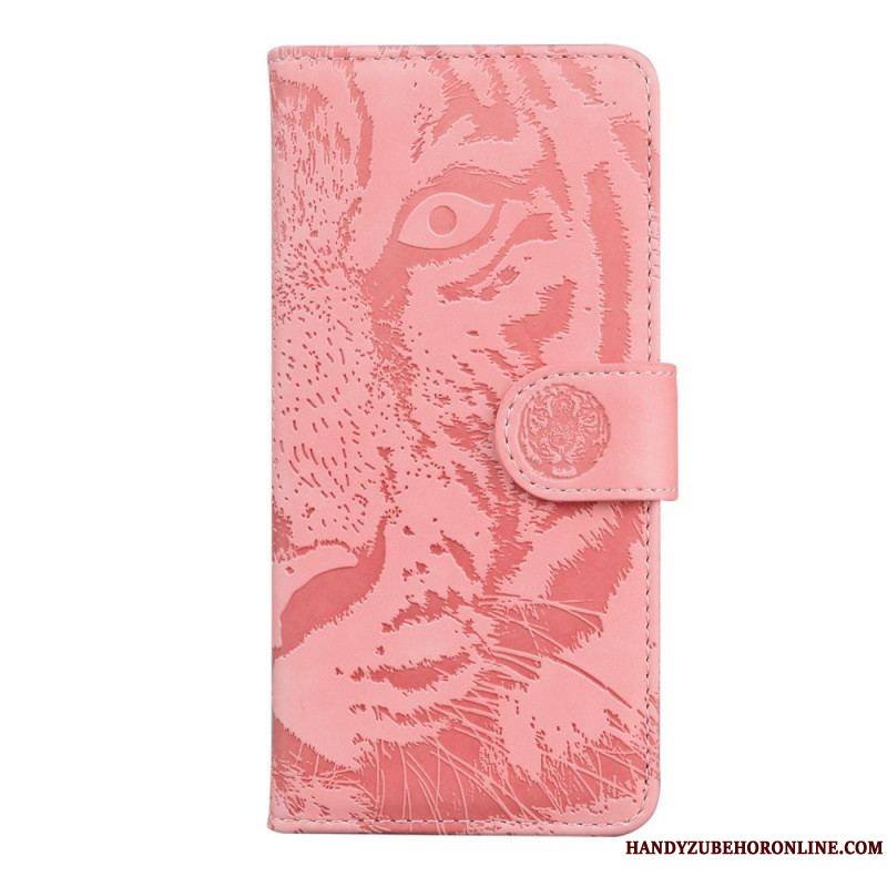 Housse Samsung Galaxy M32 Empreinte Face de Tigre