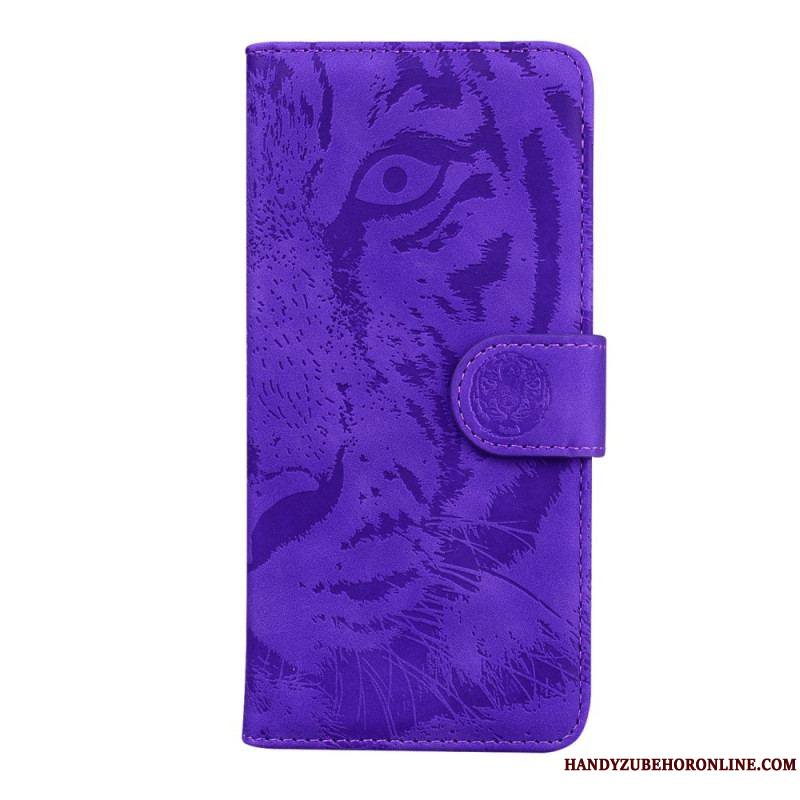 Housse Samsung Galaxy M32 Empreinte Face de Tigre