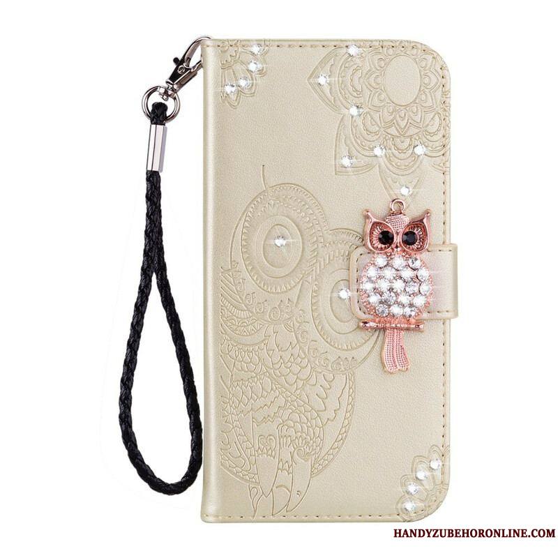 Housse Samsung Galaxy Note 20 Hibou Mandala et Breloque