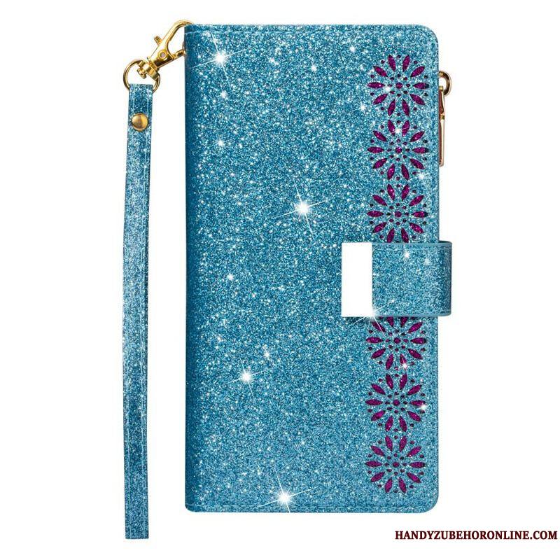 Housse Samsung Galaxy Note 20 Ultra Paillettes Portefeuille Zip