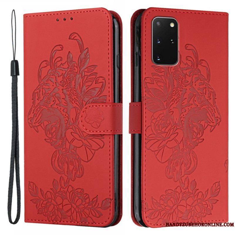 Housse Samsung Galaxy S20 Plus / S20 Plus 5G Tigre Baroque à Lanière