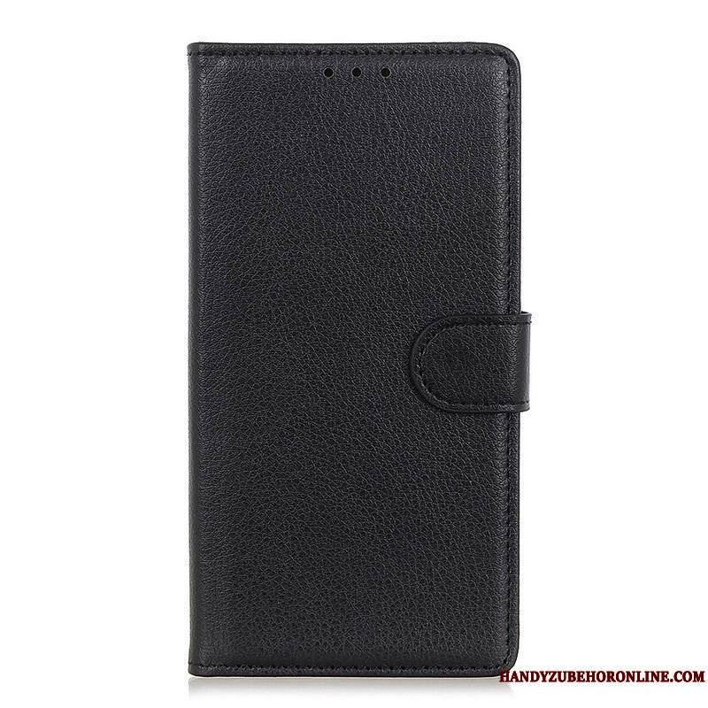 Housse Samsung Galaxy S21 5G Simili Cuir Litchi Traditionnel