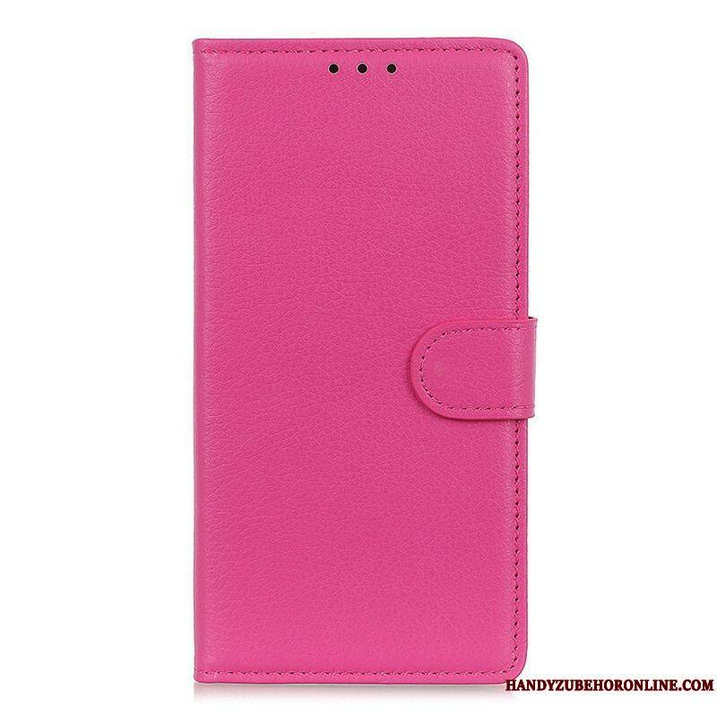 Housse Samsung Galaxy S21 5G Simili Cuir Litchi Traditionnel