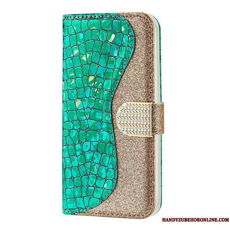 Housse Samsung Galaxy S21 FE Croco Diamants