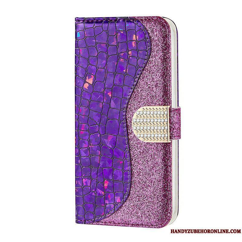 Housse Samsung Galaxy S21 FE Croco Diamants