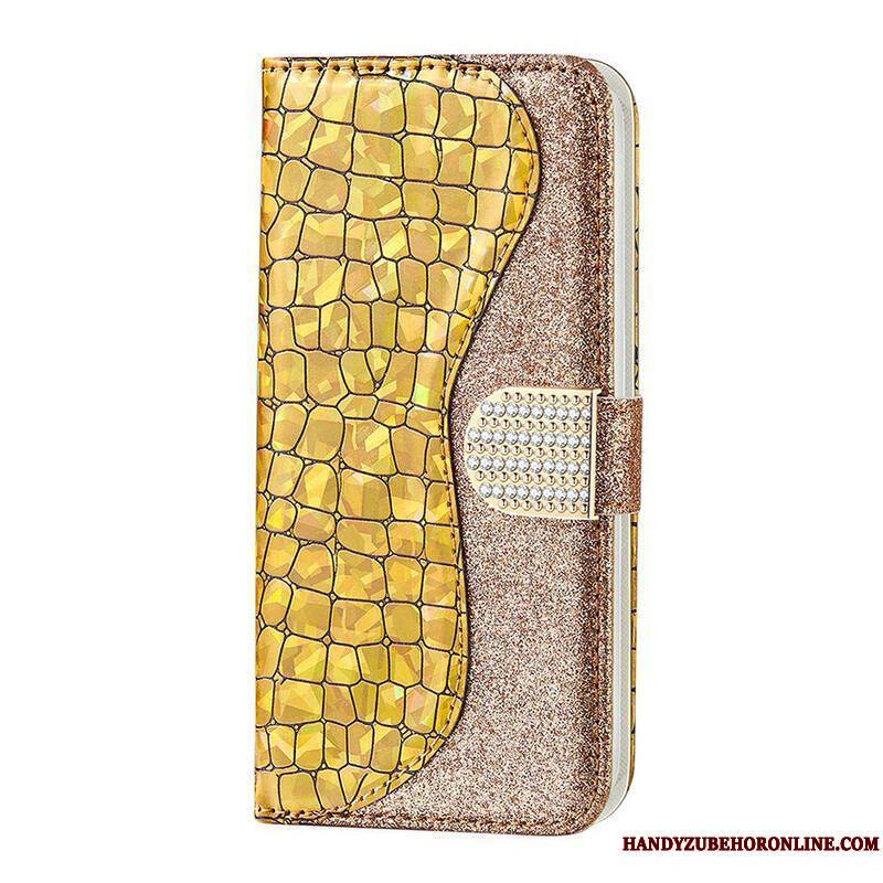 Housse Samsung Galaxy S21 FE Croco Diamants