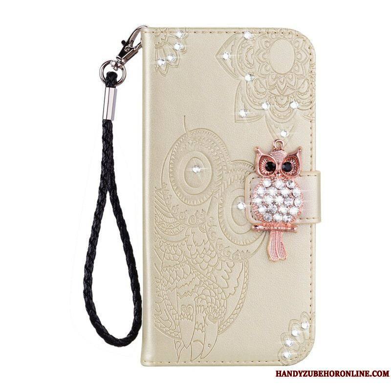 Housse Samsung Galaxy S21 FE Hibou Mandala et Breloque